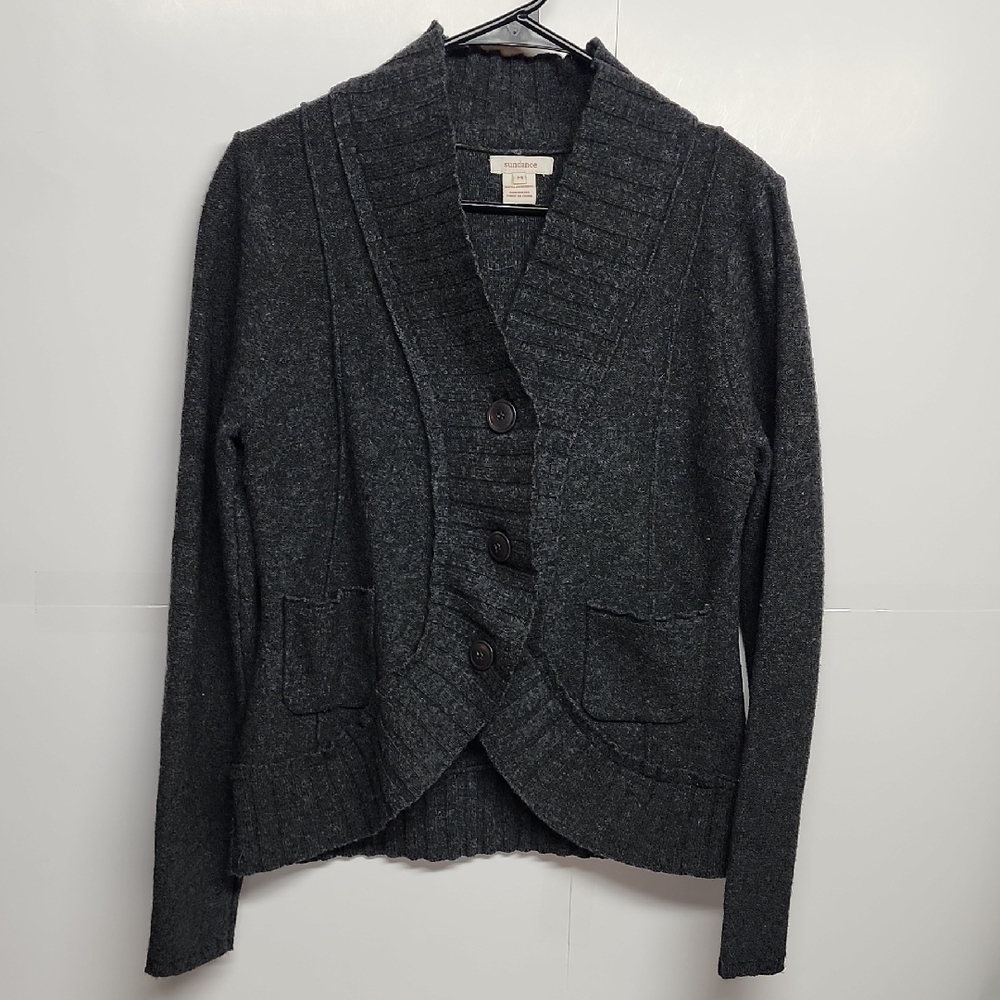 Sundance Gray Lambswool Sweater Size M